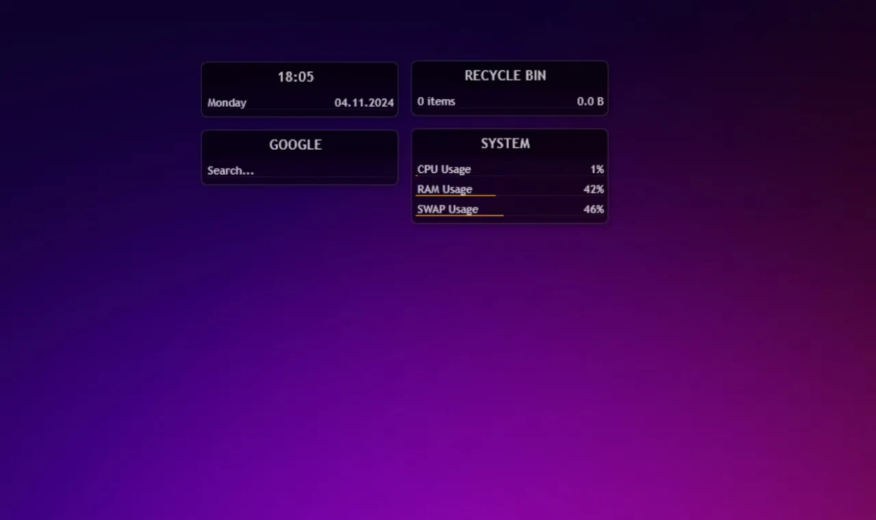 Rozhraní Illustra pro RainMeter ve Windows 11 -BureaBlad