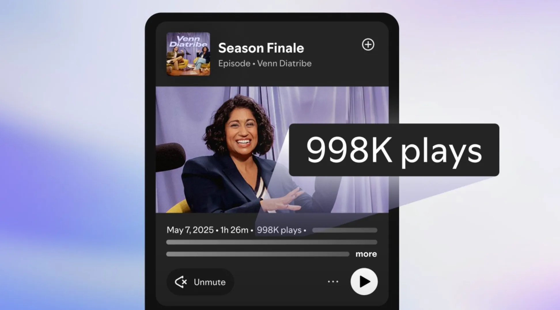 مقاييس تظهر لبودكاست على Spotify.
