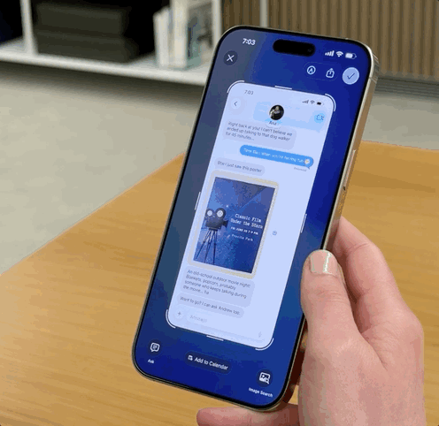 استخدام الذكاء البصري للإضافة إلى التقويم في نظام iOS 26