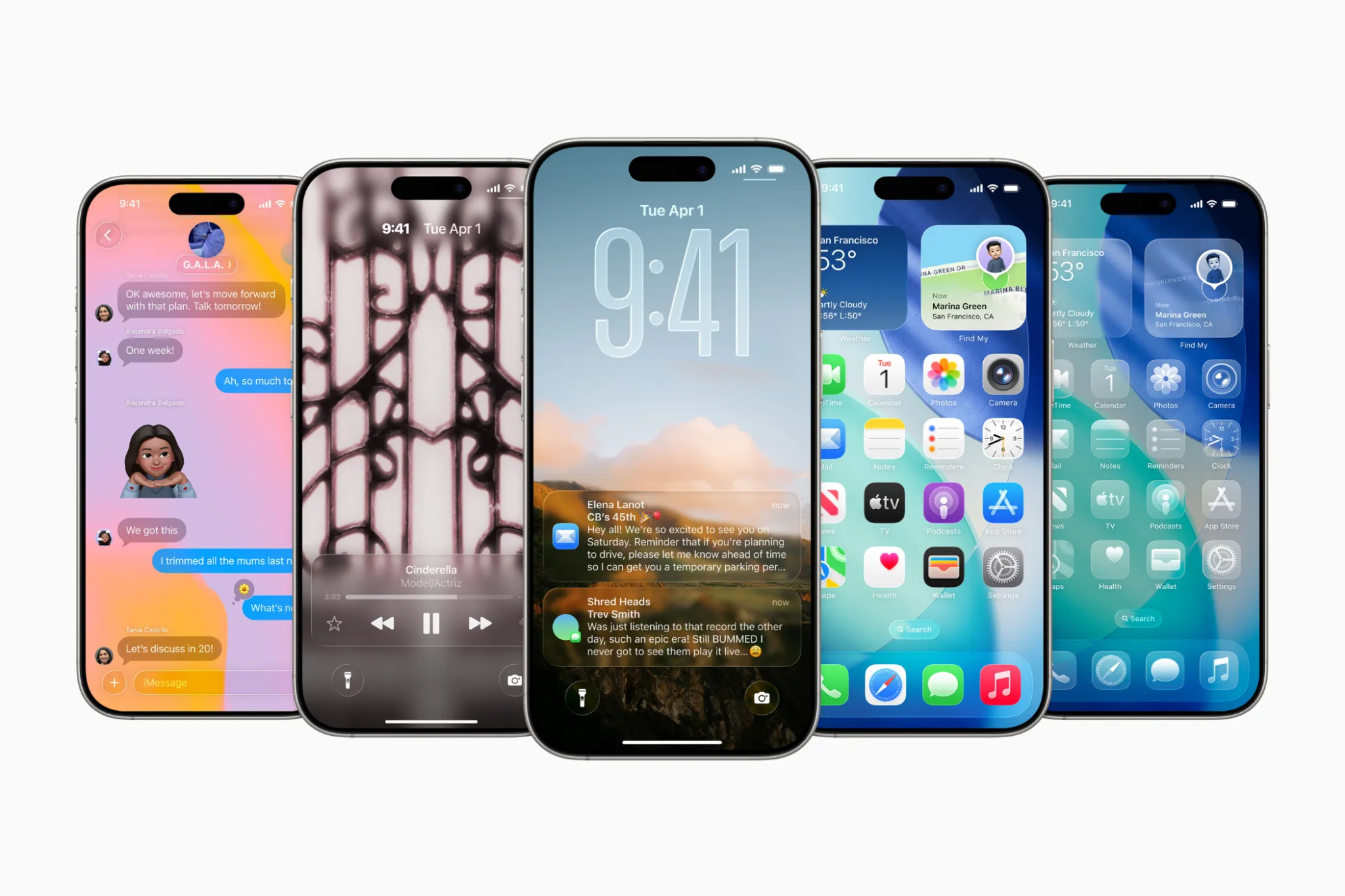 صور نماذج iPhone تعرض مزايا iOS 26