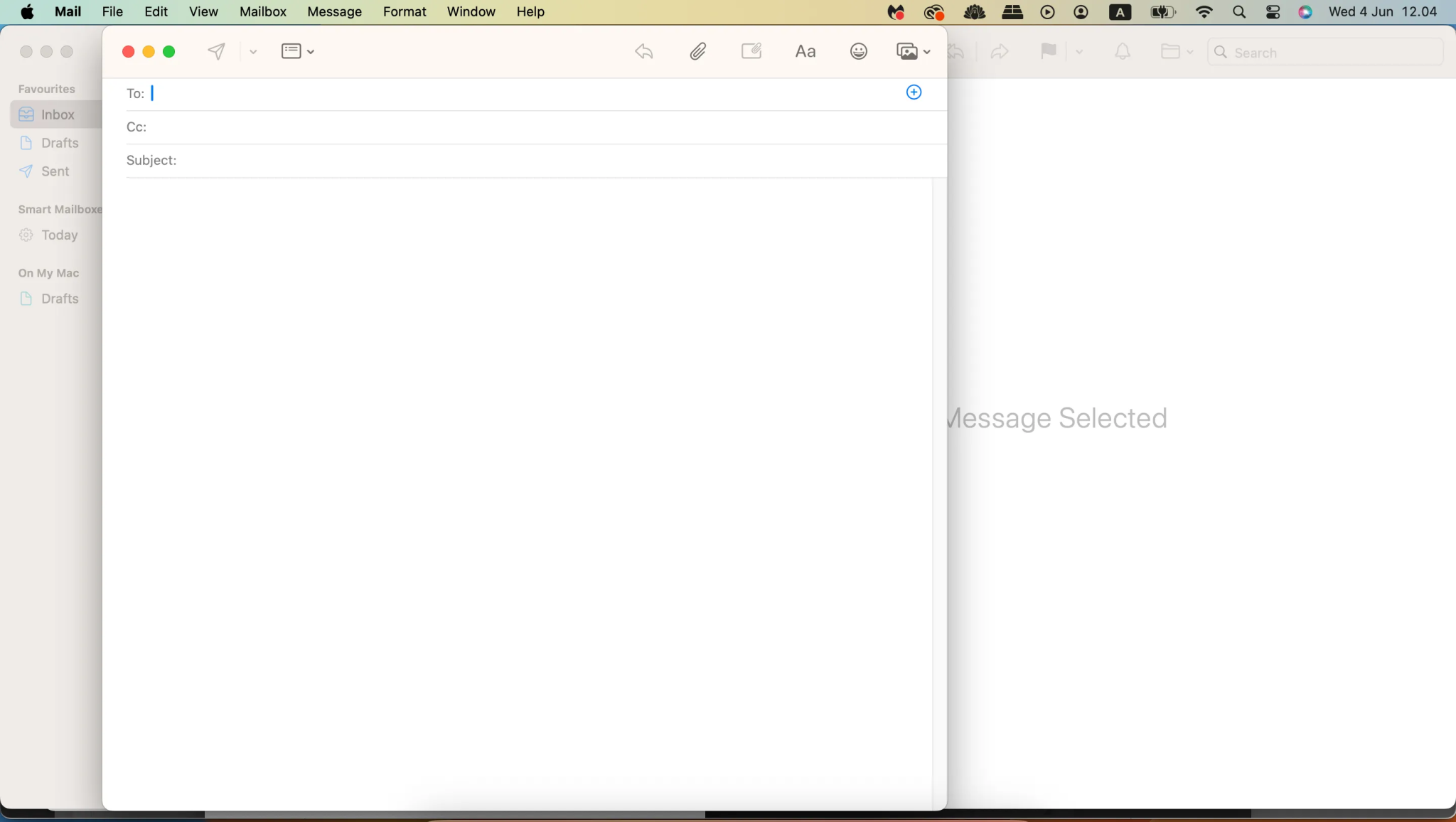 Compose a message in the Apple Mail app