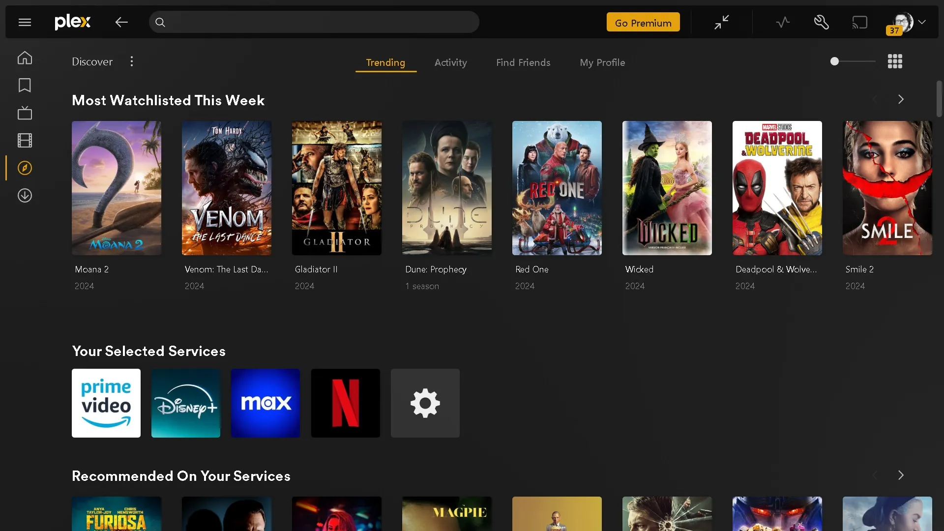 البحث عن الأفلام والبرامج التلفزيونية باستخدام صفحة اكتشاف Plex